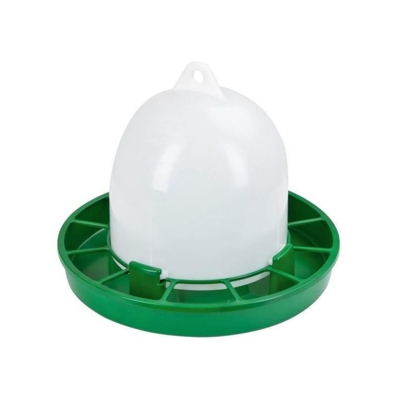 Nourrisseur plastique poules - KERBL - 24 cm - Ø30 cm - 2,5 kg - Blanc / Vert Nourrisseur plastique poules - KERBL - 24 cm - Ø30 cm - 2,5 kg - Blanc / Vert