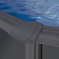 GRE - Kit Piscine hors sol acier ronde grise anthracite - Ø480 x H122 (Livrée avec filtre a sable + échelle)