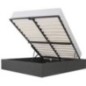 ECLIPSE Lit adulte + coffre de journée - Tissu gris foncé - 160 x 200 cm ECLIPSE Lit adulte + coffre de journée - Tissu gris foncé - 160 x 200 cm