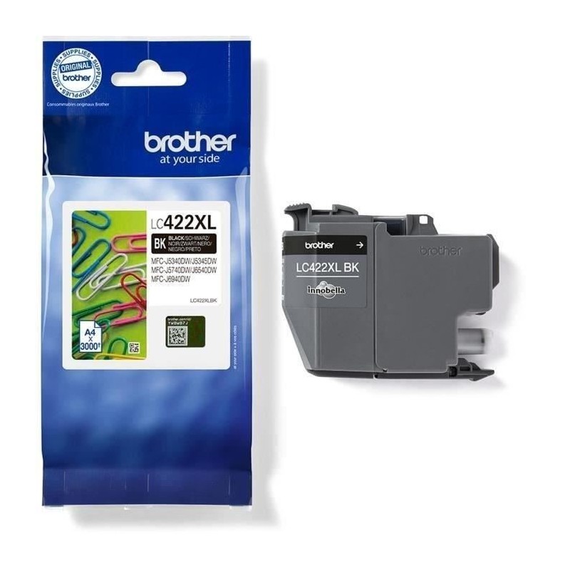 Cartouche LC422XLBK - BROTHER - Noir - 3000p - Pour Business Smart MFC-J5340DW, MFC-J5345DW, MFC-J5740DW, MFC-J6540DW et Cartouche LC422XLBK - BROTHER - Noir - 3000p - Pour Business Smart MFC-J5340DW, MFC-J5345DW, MFC-J5740DW, MFC-J6540DW et