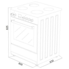 Cuisiniere gaz CONTINENTAL EDISON CECG60FCB1 - 4 feux - L59,8 x P61 xH83cm- Noir