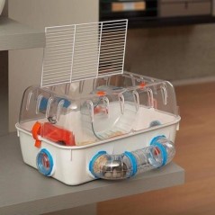 Cage ludique pour hamsters - FERPLAST - COMBI 1 - Plastique - Bleu - 40.5x29.5x22.5cm
