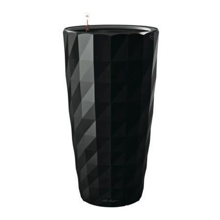 Pot de fleur LECHUZA Diamante Premium - kit complet, noir brillant