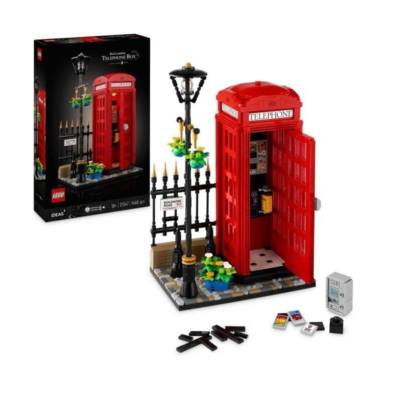 LEGO Ideas 21347 Cabine Téléphonique Londonienne Décoration Maison pour les Anglophiles LEGO Ideas 21347 Cabine Téléphonique Londonienne Décoration Maison pour les Anglophiles