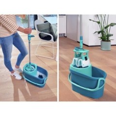 Set balai serpillere seau essoreur Clean Twist M Ergo 52120 Leifheit, balai serpillere a plat, nettoyeur sol serpilliere sans ef