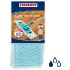 Housse de rechange nettoyante pour balai a plat - LEIFHEIT - Clean Twist M Ergo super soft 52122 - Housse spéciale sols fragile