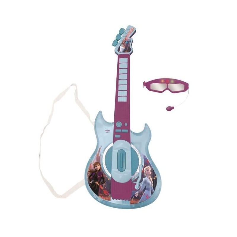 Guitare électronique lumineuse avec lunettes équipées d'un micro - Reine des Neiges Guitare électronique lumineuse avec lunettes équipées d'un micro - Reine des Neiges