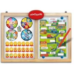 Tableau éducatif - LISCIANI - Montessori Pen - Super école - Activités journalieres - Roue des émotions - Écriture Montesso